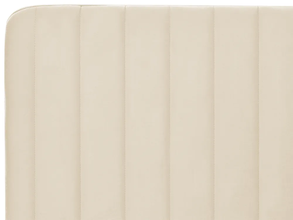 Bed Velvet LUNAN 140 x 200 cm (EU Double) Light Beige_929259