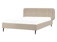 Bett mit Lattenrost Samtstoff BRIN 140 x 200 cm Taupe_942101