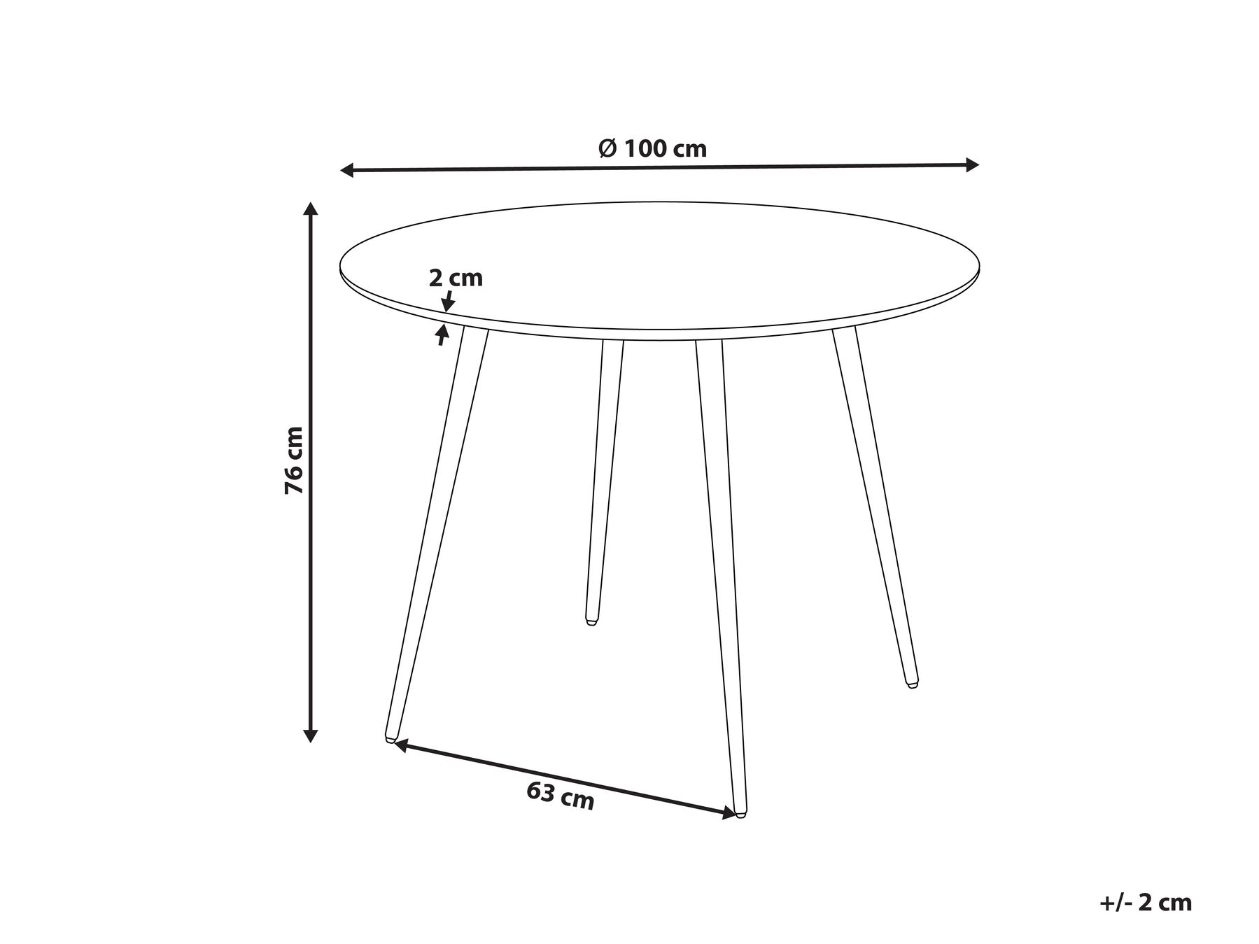 Esstisch BJORKA Hellbraun 100 cm 100 cm_886414
