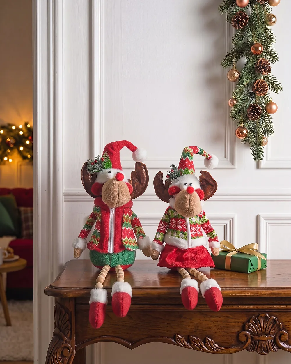 Lot de 2 décorations de Noël GEITSJOEN 55/58 cm Renne Multicolore_1188176