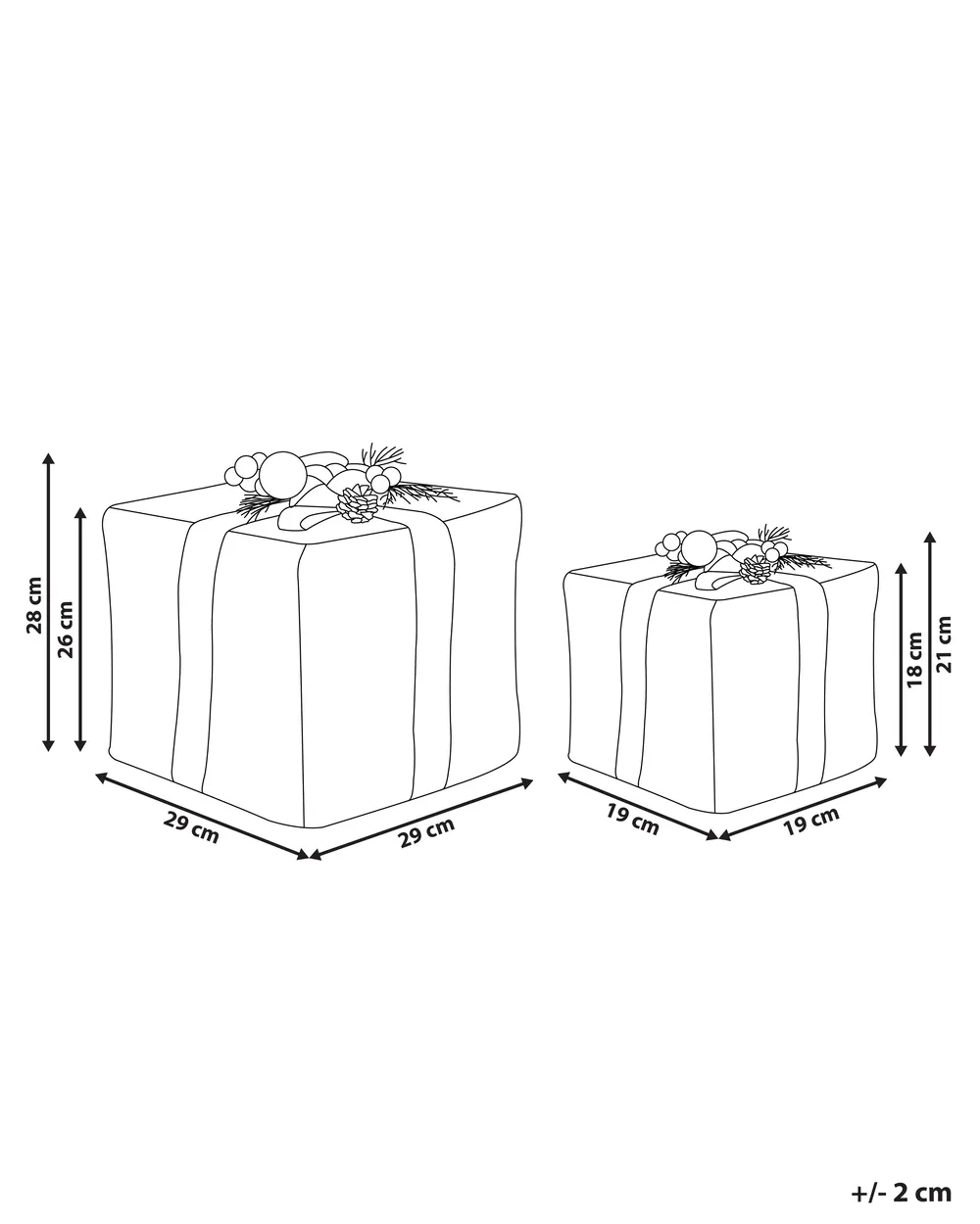Weihnachtsdekoration 2er Set INARI 28/21 cm Weihnachtsgeschenke Silber_787431