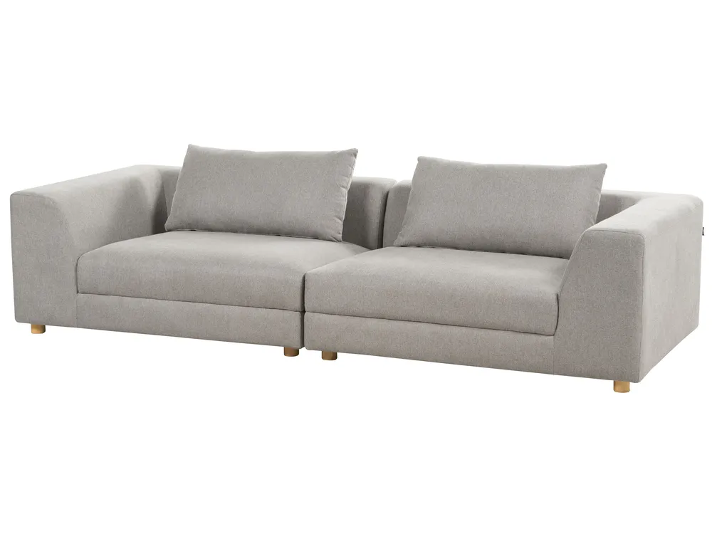 Sofa 3-Sitzer LERMON Stoff Hellgrau_898603
