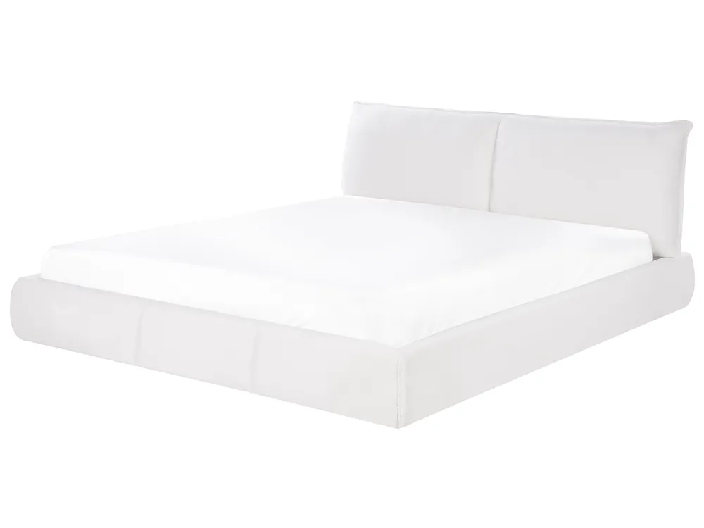 Bett mit Lattenrost Bouclé VINAY 180 x 200 cm Weiß_945857
