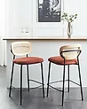 Set mit 2 Barstühlen MAYETTA Rattan Orange