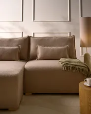 Modular Corner Sofa NERBO Boucle Beige Right Hand_1034665