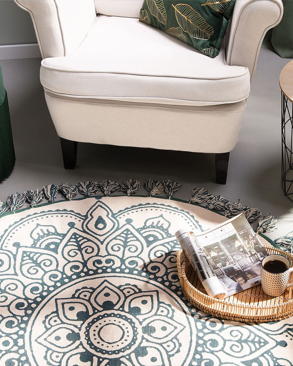 Tepi IRICE Zeleni ø 120 cm Pamuk