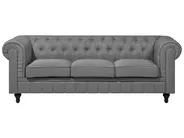 Sofa 3-Sitzer CHESTERFIELD Stoff Hellgrau_719587