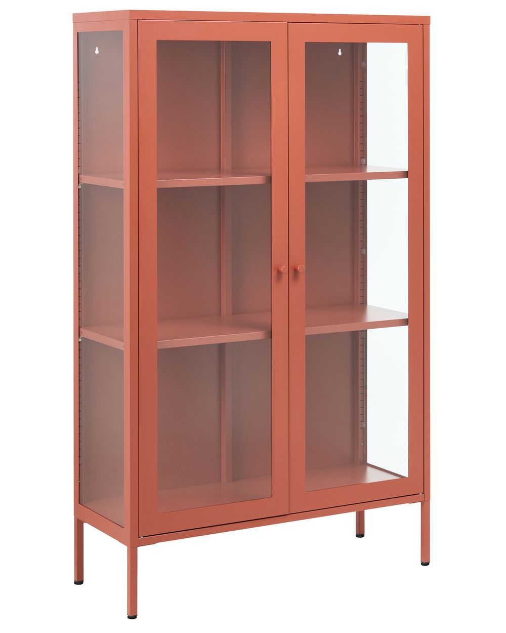 Glazen vitrinekast NASH 90 cm Metaal Goudbruin