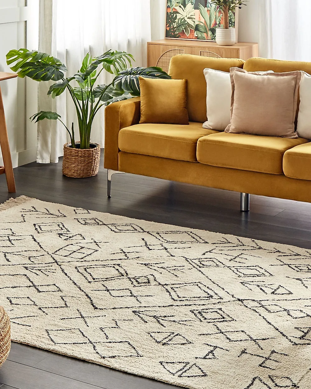 Teppich SOMEK Beige 160 x 230 cm Baumwolle_1179190