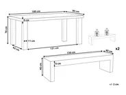 Gartenmöbel Set mit Bänken 4-Sitzer TARANTO Beton Grau_779902