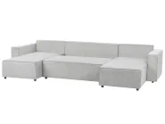 U-Shape Sofa Bed 4 Seater VATNE with Storage Fabric Grey_950574