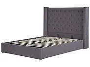 Krevet s prostorom za pohranu LUBBON Samet Sivi 140 x 200 cm_833517