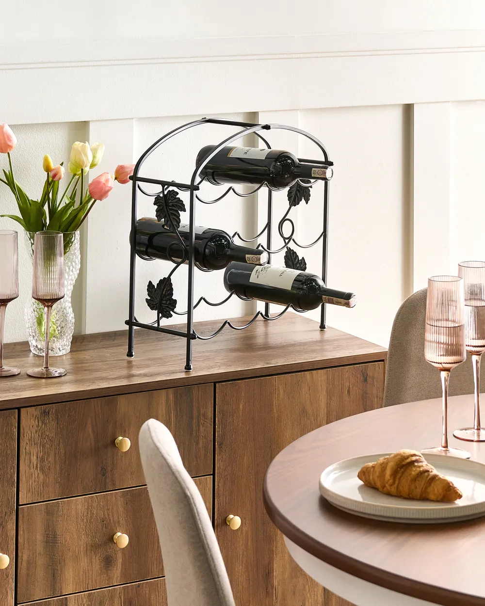 Wine Rack BUNDORAN Metal Black
