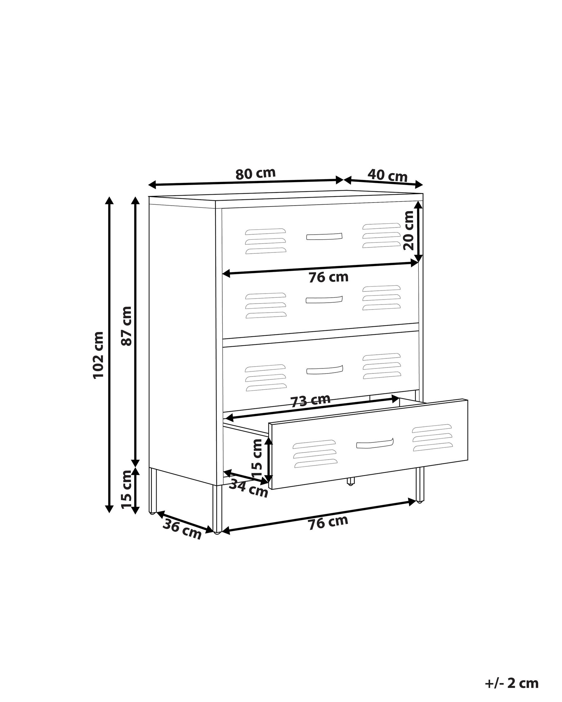 Kommode ENAGO Metall Dunkelgrün_868191