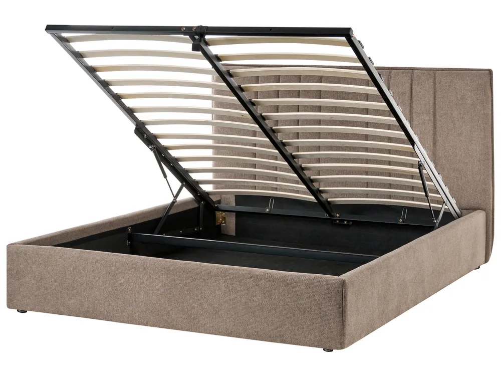 Ottoman Bed TARASCON Fabric Taupe 140 x 200 cm (EU Double)