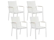 Garden Dining Set 4 Seater MALETTO/BUSSETO Metal White_923125