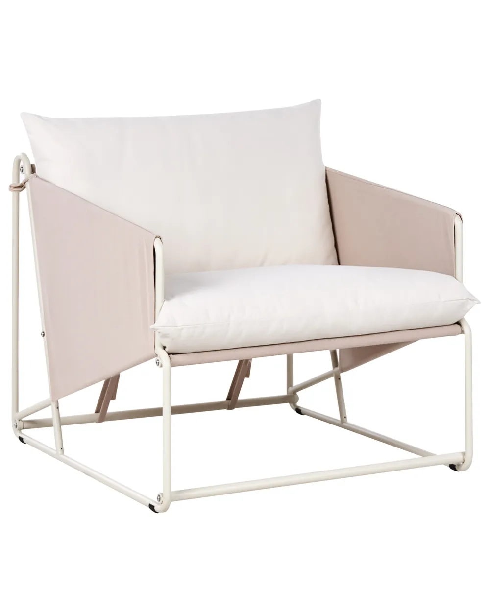Stuhl mit Sitzkissen PONTE Metall Hellbeige