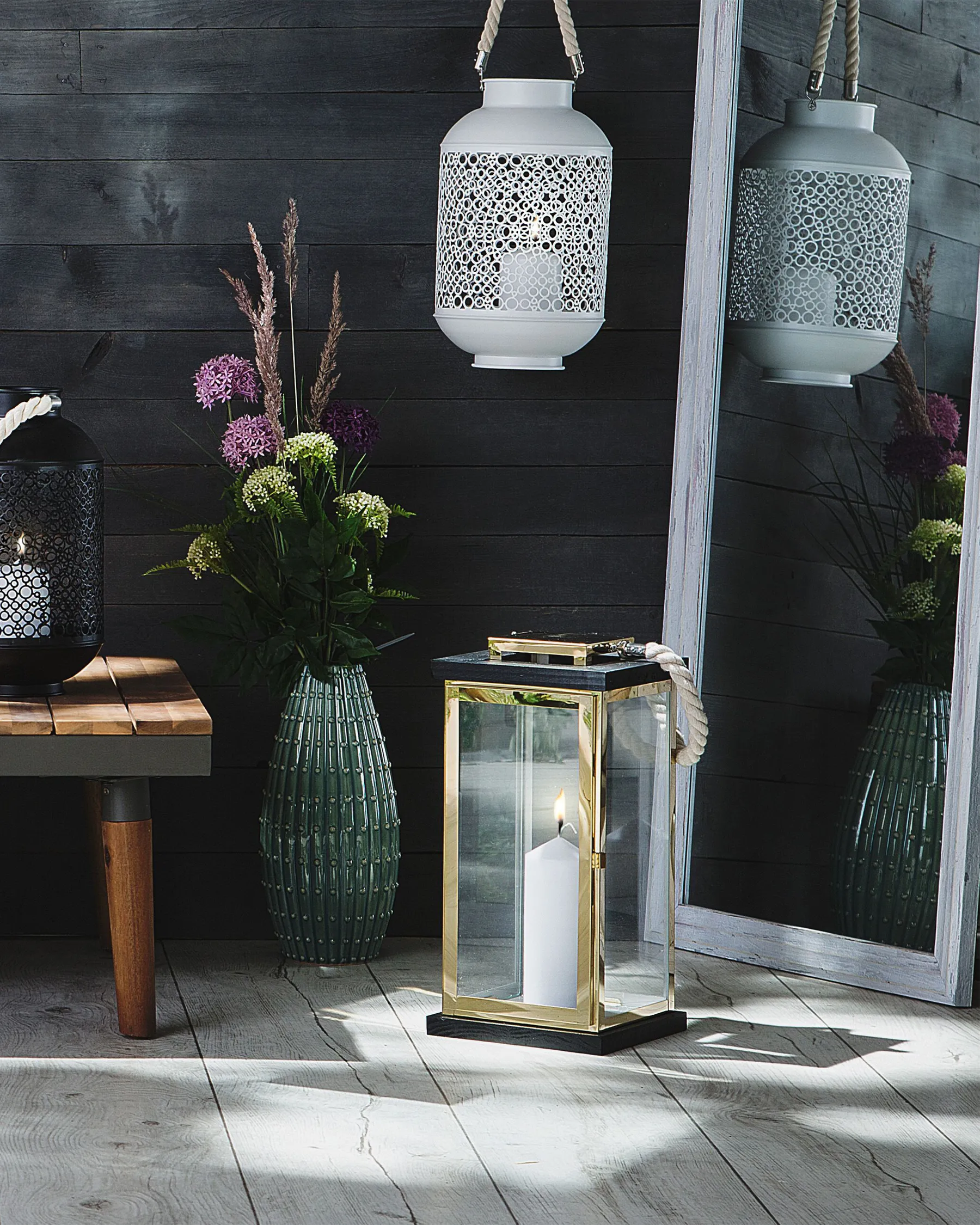 Lantern BORNEO 41 cm Metal Brass_722946