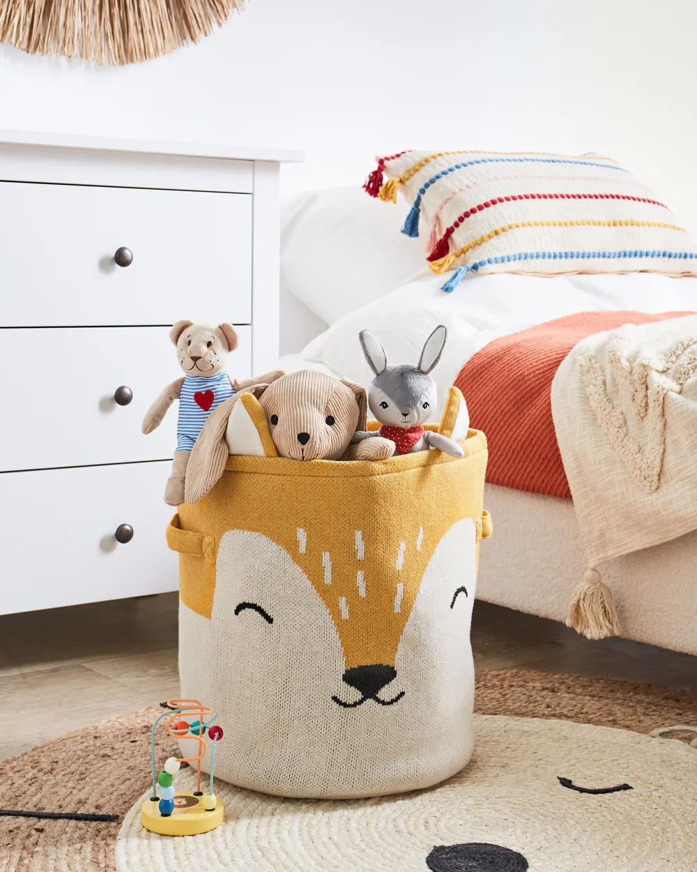 Kinder Aufbewahrungskorb Fuchs HARRORI Baumwolle Beige
