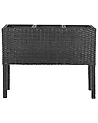 Elevated Plant Pot CARAGANA 77 cm PE Rattan Black