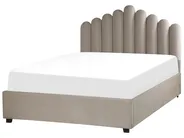 Krevet s prostorom za pohranu VINCENNES Samet Sivo-bež 140 x 200 cm_837300