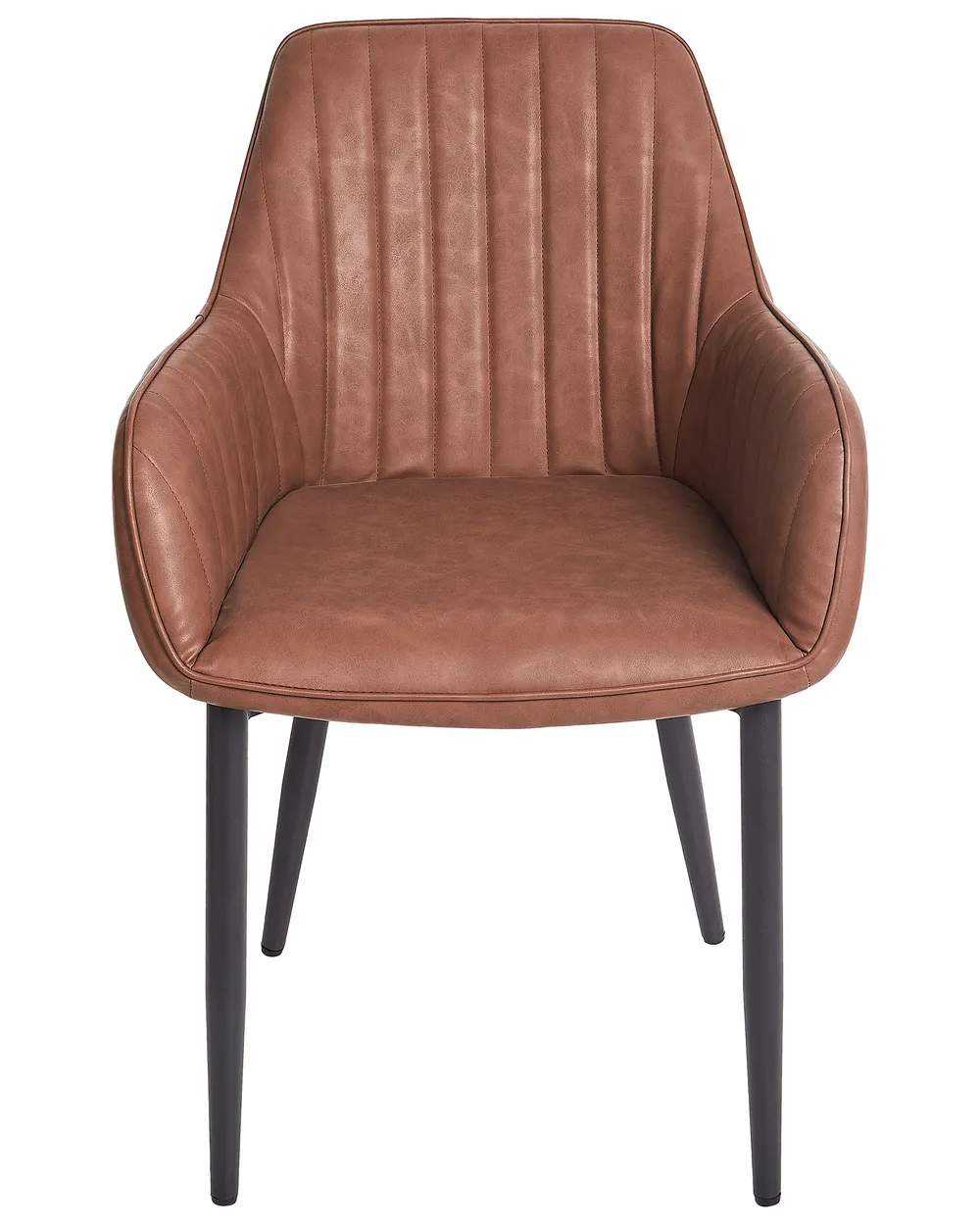 Set of 2 Dining Chairs WELLSTON Faux Leather Brown_939028