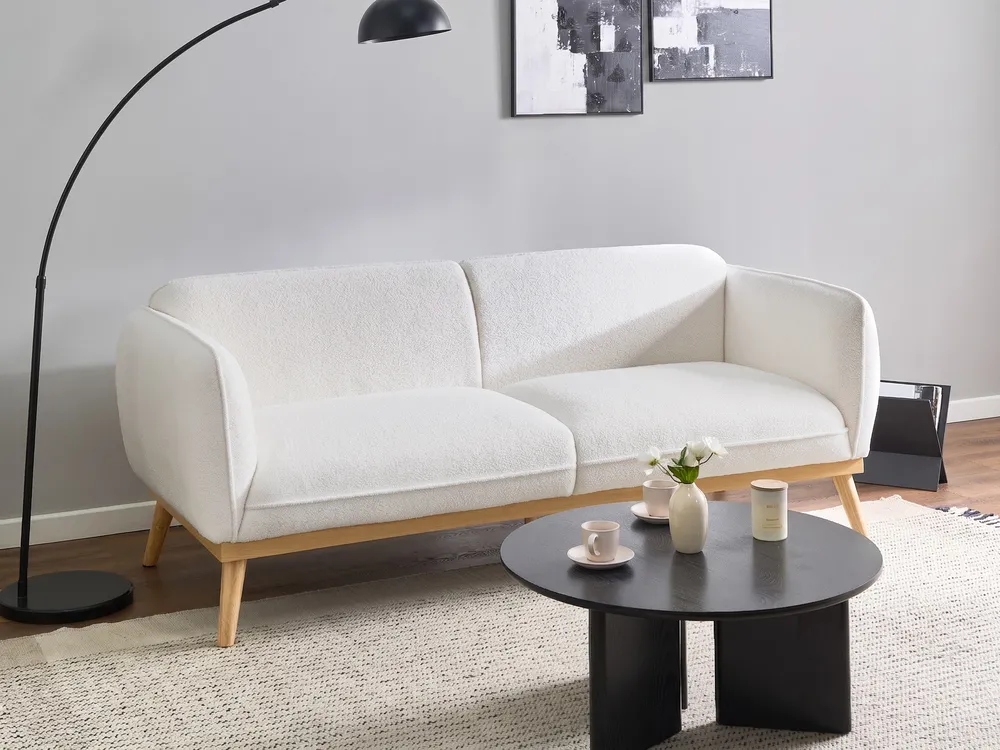Sofa Set 5-Sitzer LJUNG Bouclé Weiß_1082431