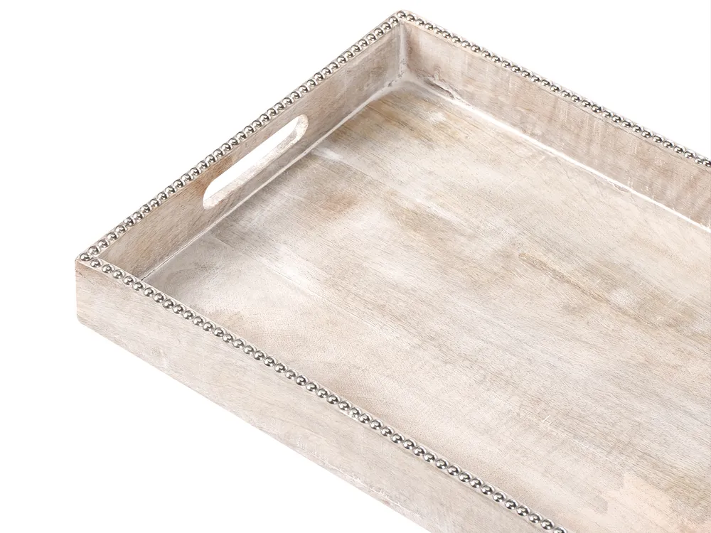 Set of 2 Serving Trays QUENA Mango Wood Light Brown_1003854
