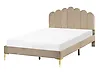 Bett mit Lattenrost Samtstoff SAUVIAN 120 x 200 cm Taupe