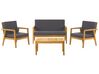 Garden Lounge Set with Table 4 Seater PALLANO Acacia Wood Dark Grey