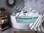 Corner Hot Tub with LED MANGLE 2010 x 1500 mm White_786422