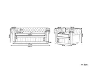 Living Room Set 4 Seater CHESTERFIELD Leather Black_769432
