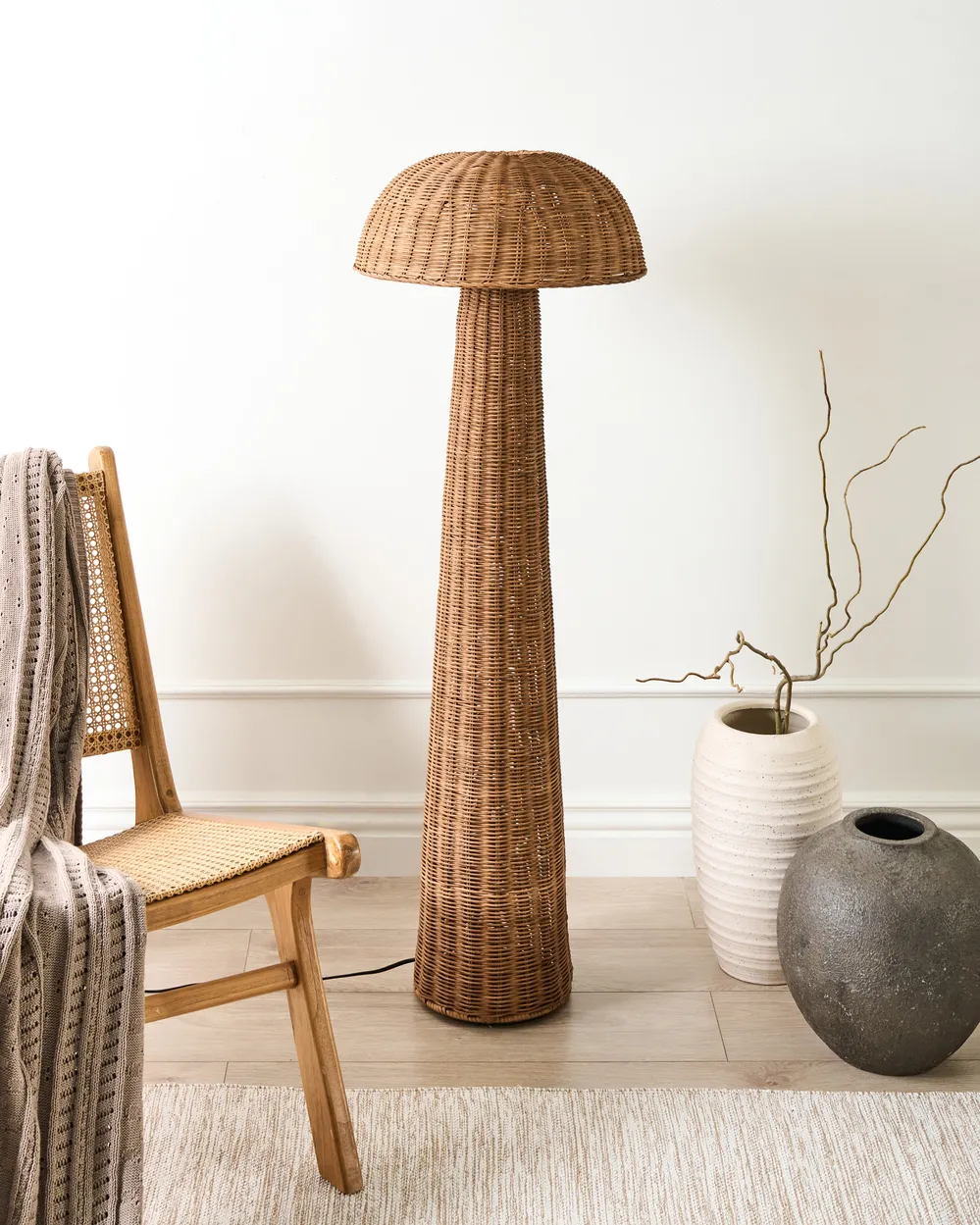 Stehlampe ALERO Rattan Naturfarben_1017046