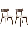 Set van 2 eetkamerstoelen HOLLY Hout Donkerbruin/off-white