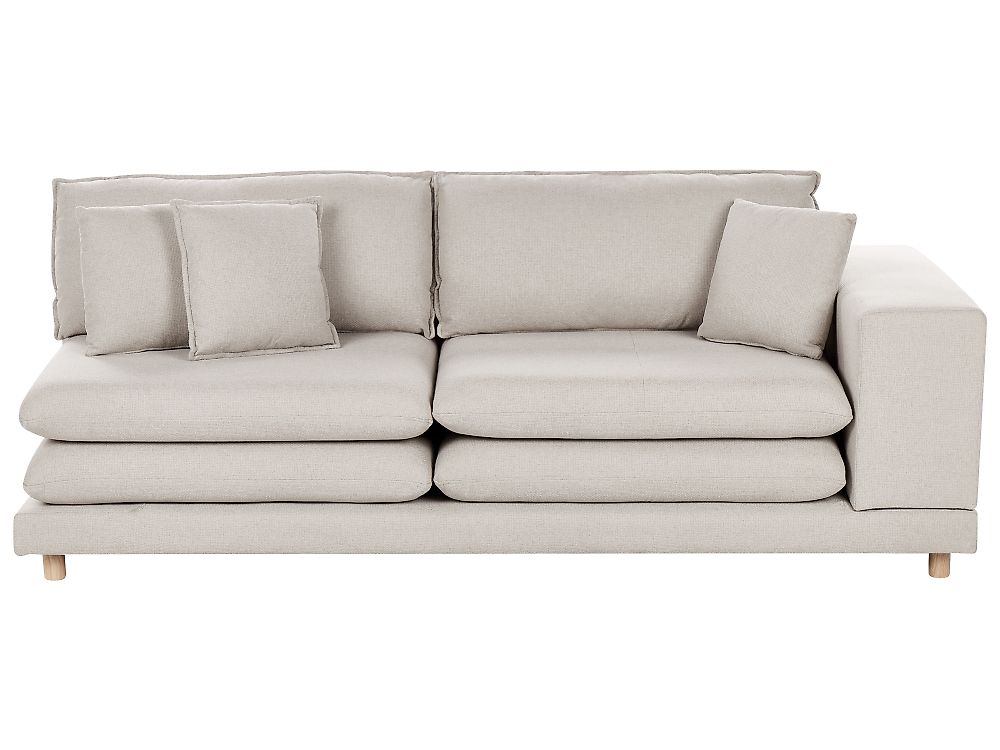 Sofa 2-Sitzer HEDEN mit Kissen Stoff Hellbeige