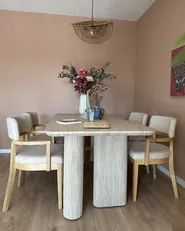 Dining Table BARROY Travertine Effect 180 cm 90 cm_1034144