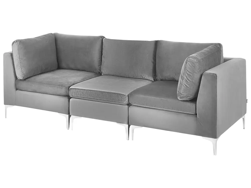 Modular Sofa 3 Seater EVJA Velvet Grey_789349