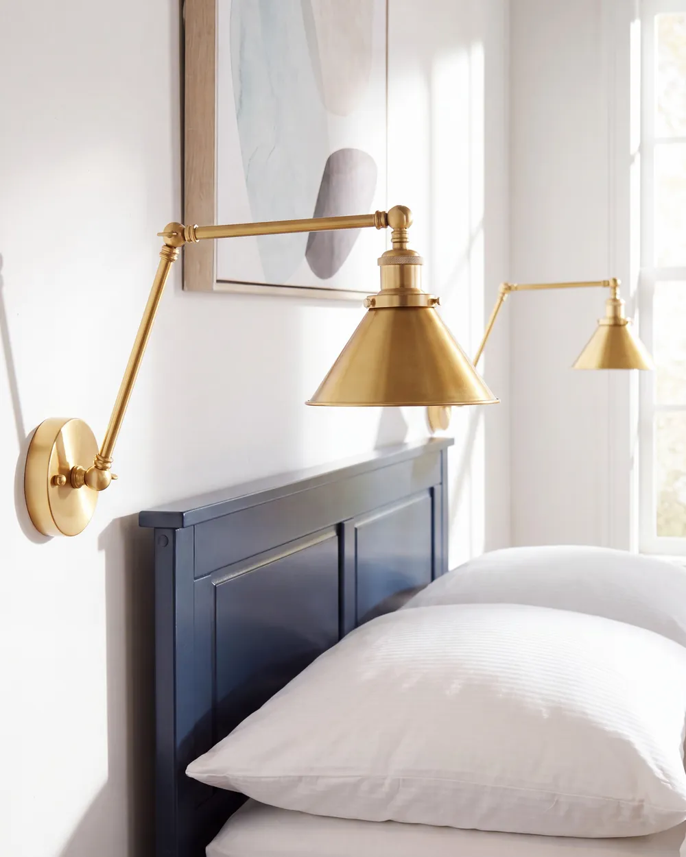 Set of 2 Wall Lamps NARVA Adjustable Metal Gold_1149329