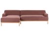 Ecksofa 3-Sitzer SOSJO Stoff Burgunderrot rechtsseitig