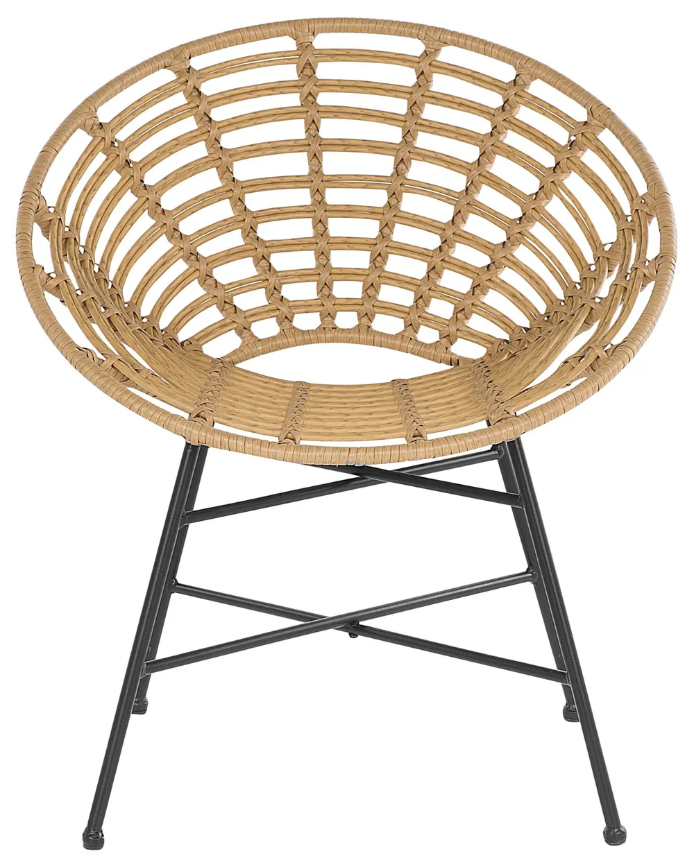 Gartenstuhl 2er Set ACERRA Polyrattan Hellbraun_803267
