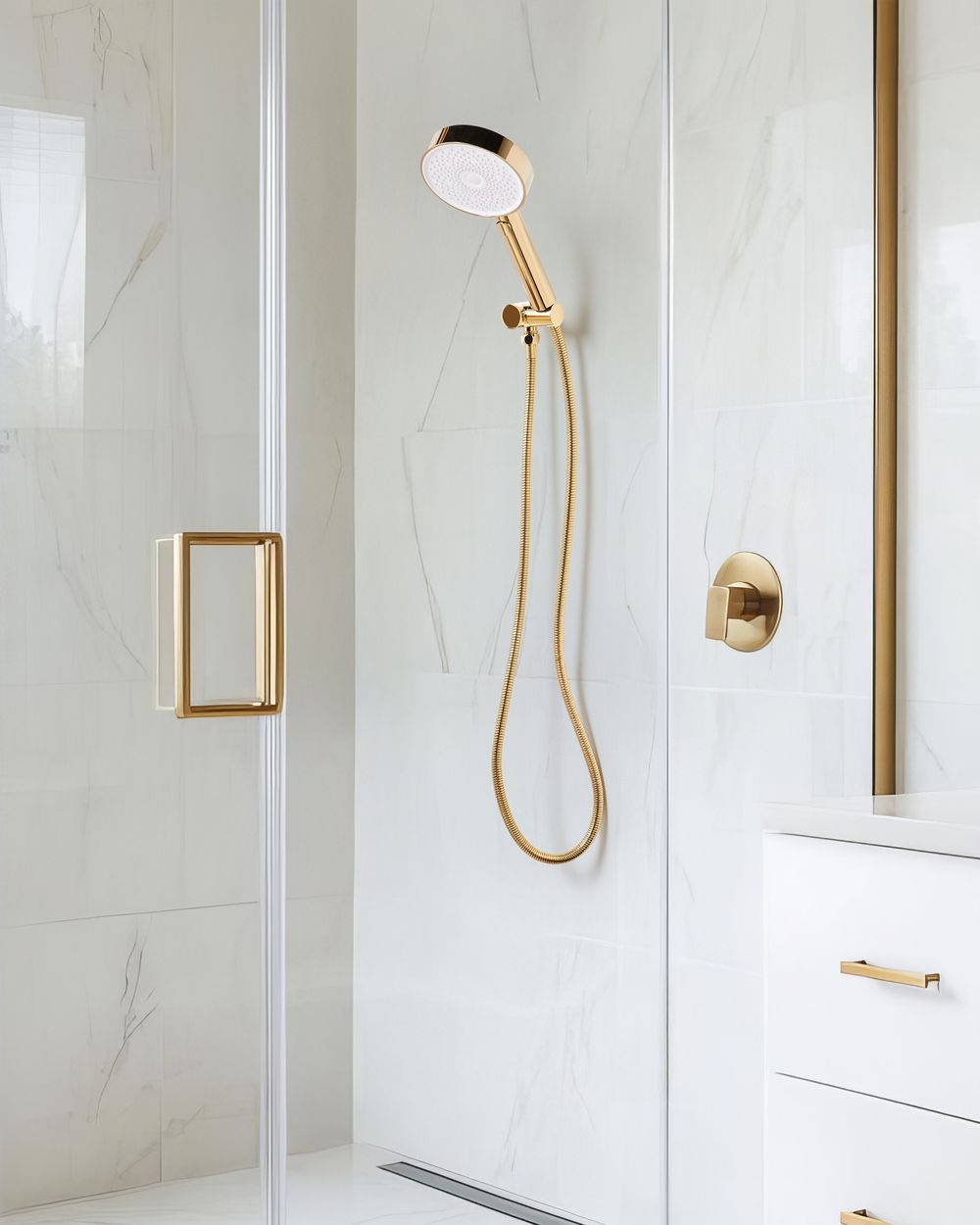 Shower Head and Hose Kit UYUCA 4-function Gold
