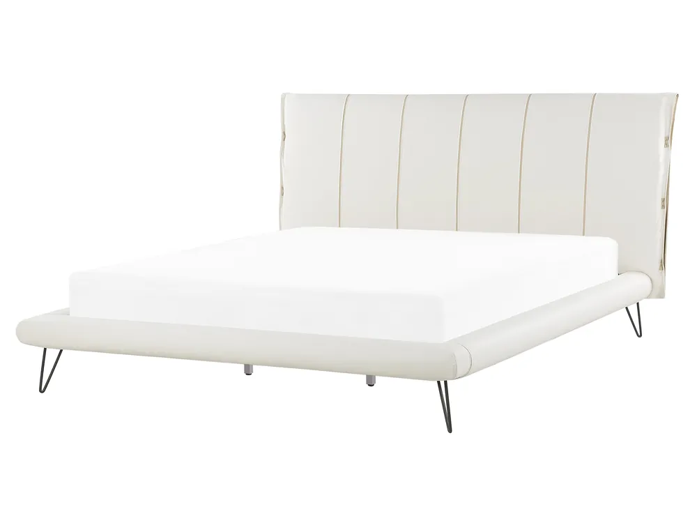 Bett mit Lattenrost Kunstleder BETIN 160 x 200 cm Hellbeige
