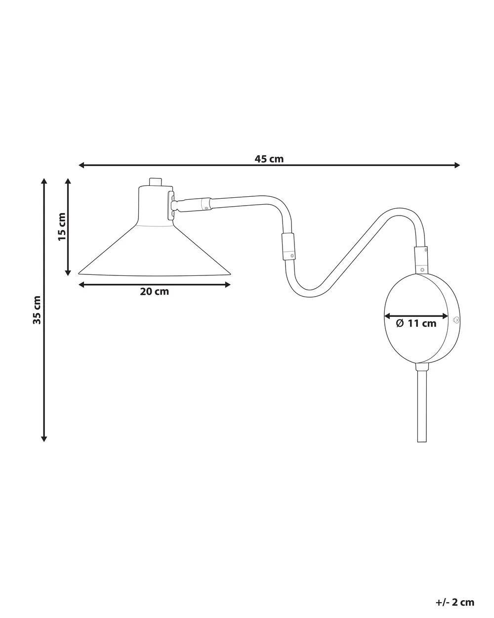 Wandlampe BALIEM verstellbar Metall Weiß_883176
