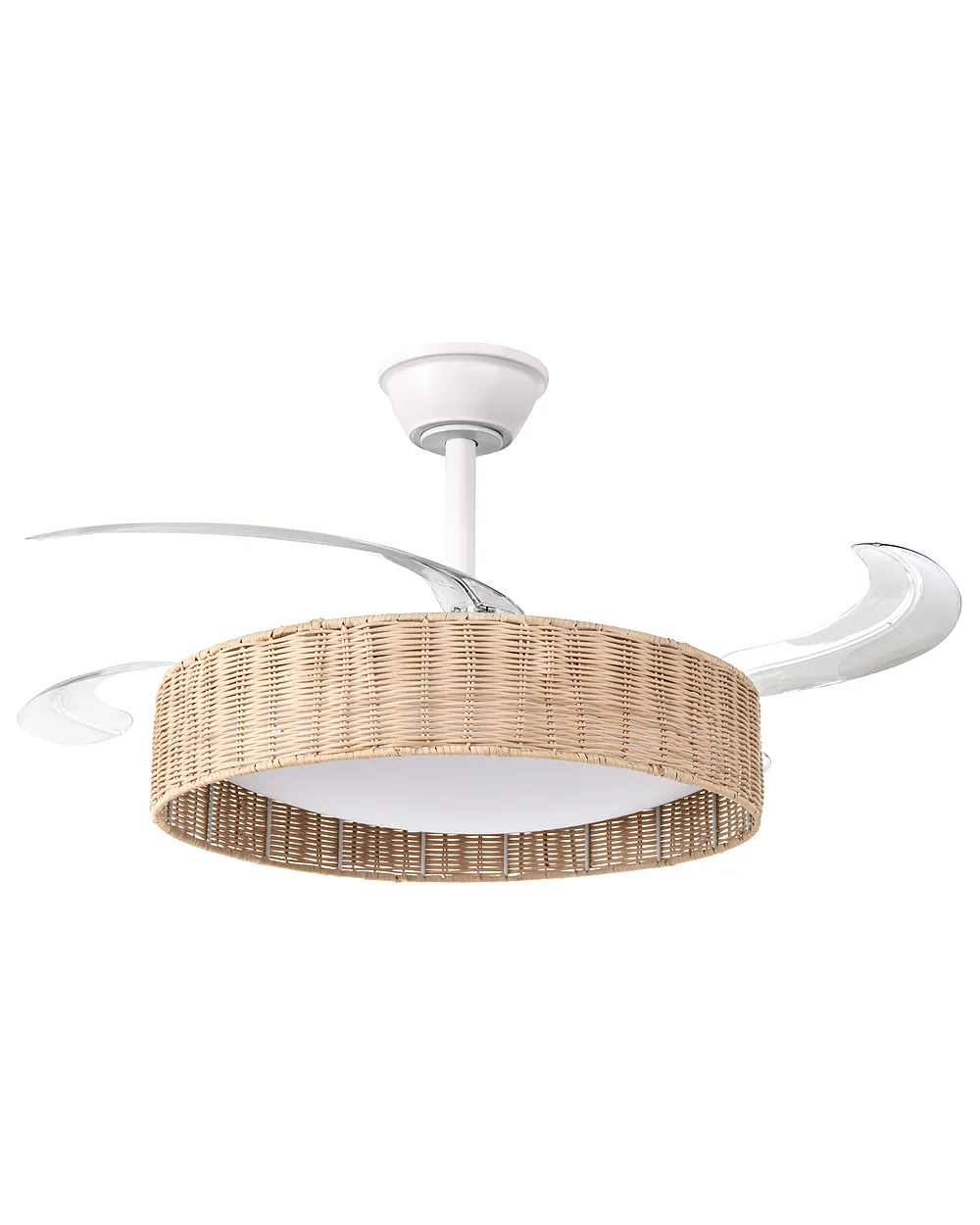 Ventilateur de plafond avec lampe TOMOKA Avec télécommande LED Blanc