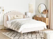 Bett mit Lattenrost Samtstoff AMBILLOU 140 x 200 cm Hellbeige_857616