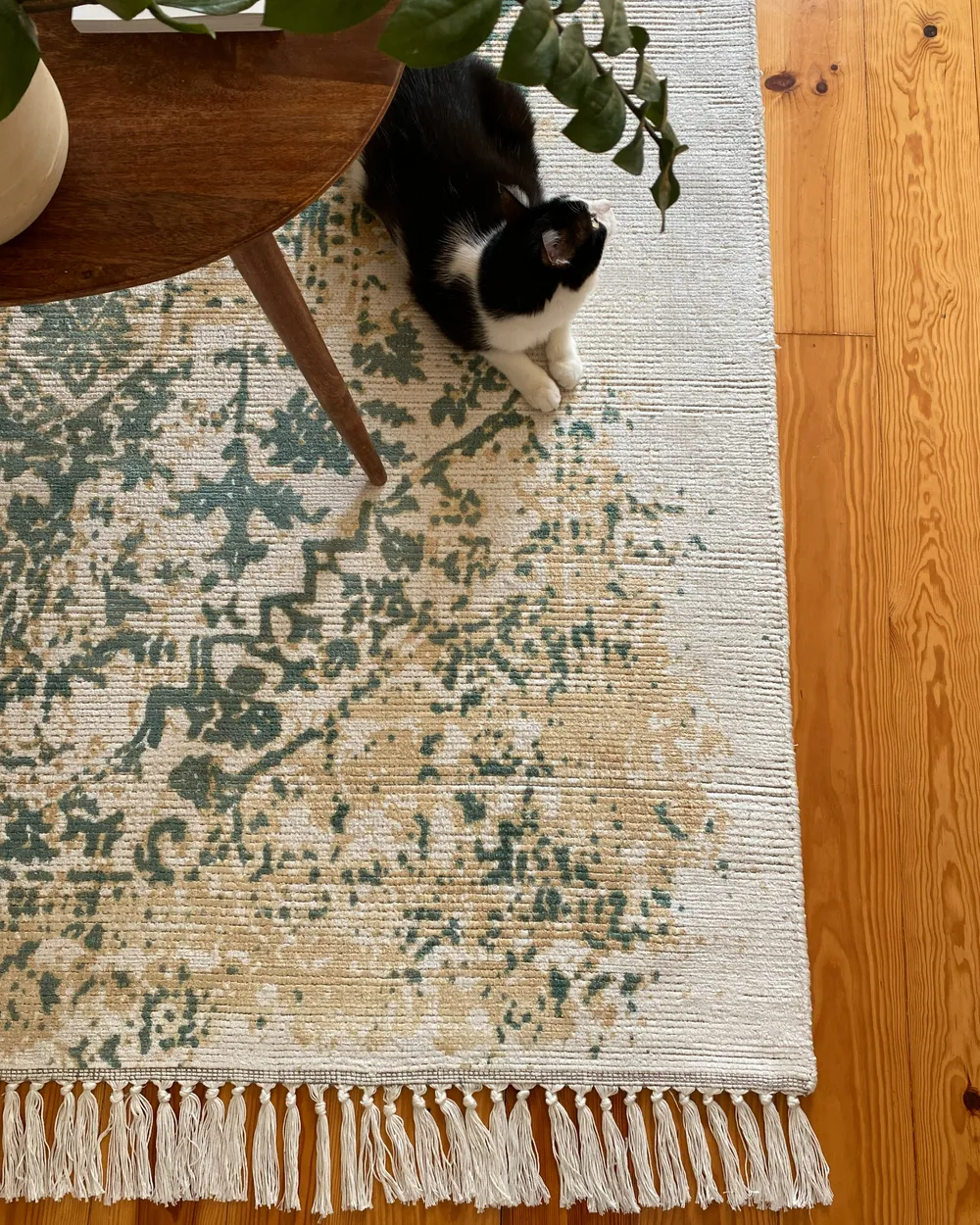 Rug BOYALI Light Beige 80 x 150 cm Viscose_983216