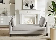 Chaiselongue ARCHIANE Stoff Hellgrau_1174252