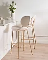 Set mit 2 Barstühlen LUANA Bouclé Weiß