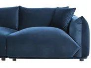 Bank 3-zits LUVOS Fluweel Donkerblauw_970586