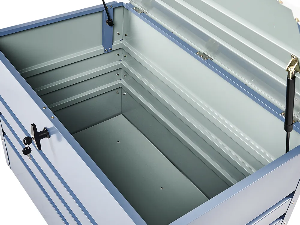 Aufbewahrungsbox CEBROSA 100 cm 62 cm Metall Blau_944737